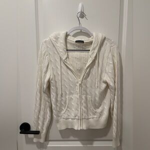 Brandy Melville White Cable Knit Sweater